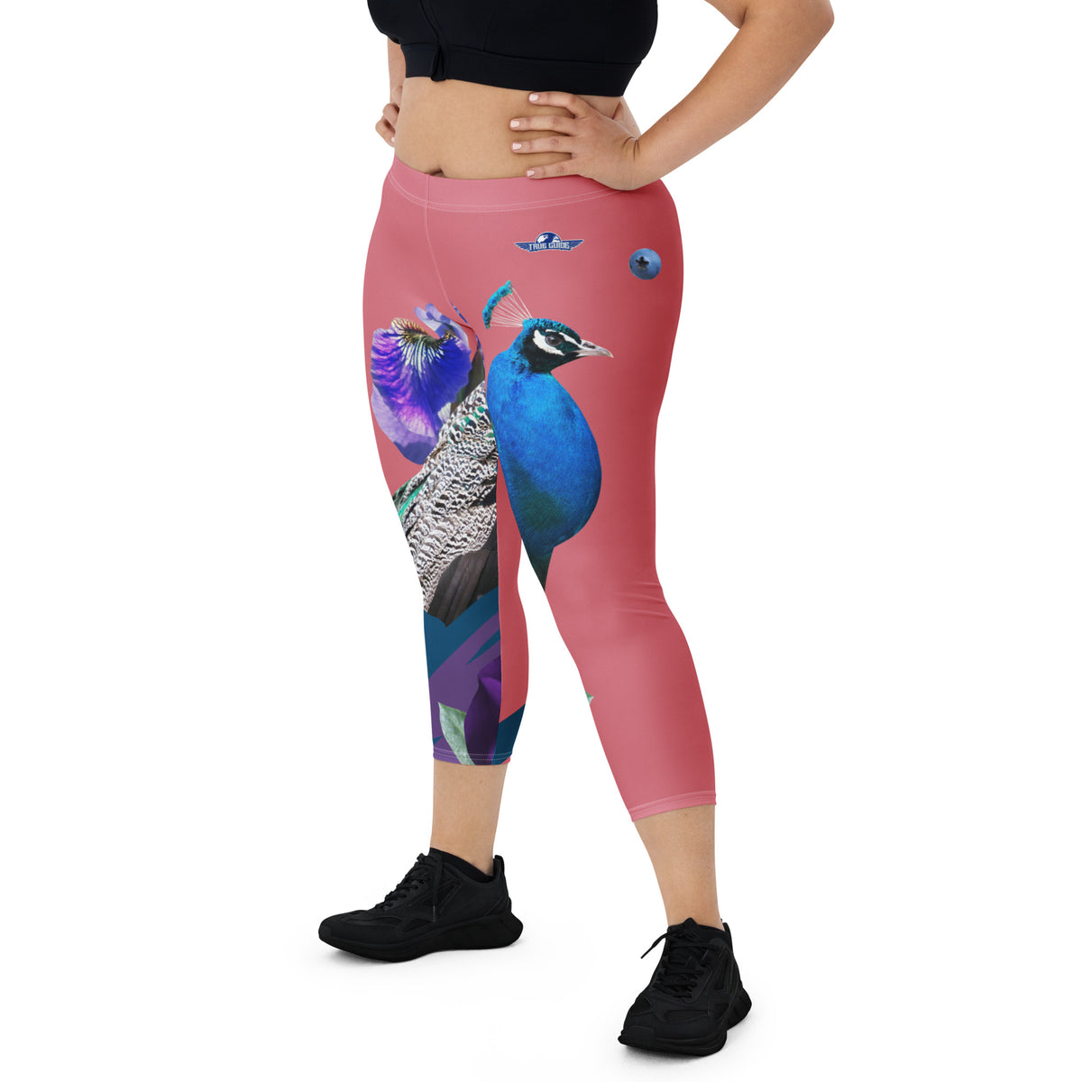 Cabaret Pink Peacock Midi Leggings