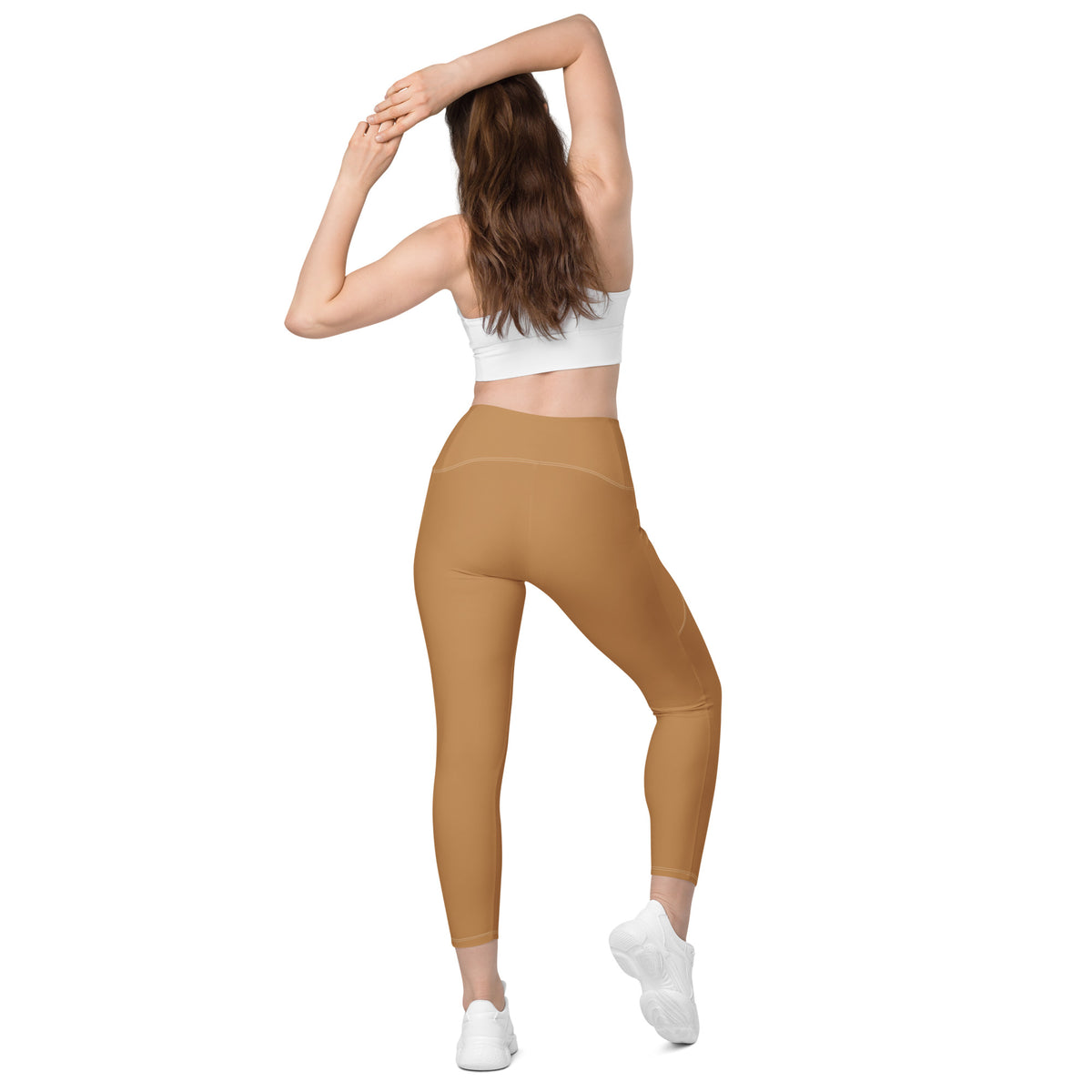 Nude Crossover Leggings with Pockets