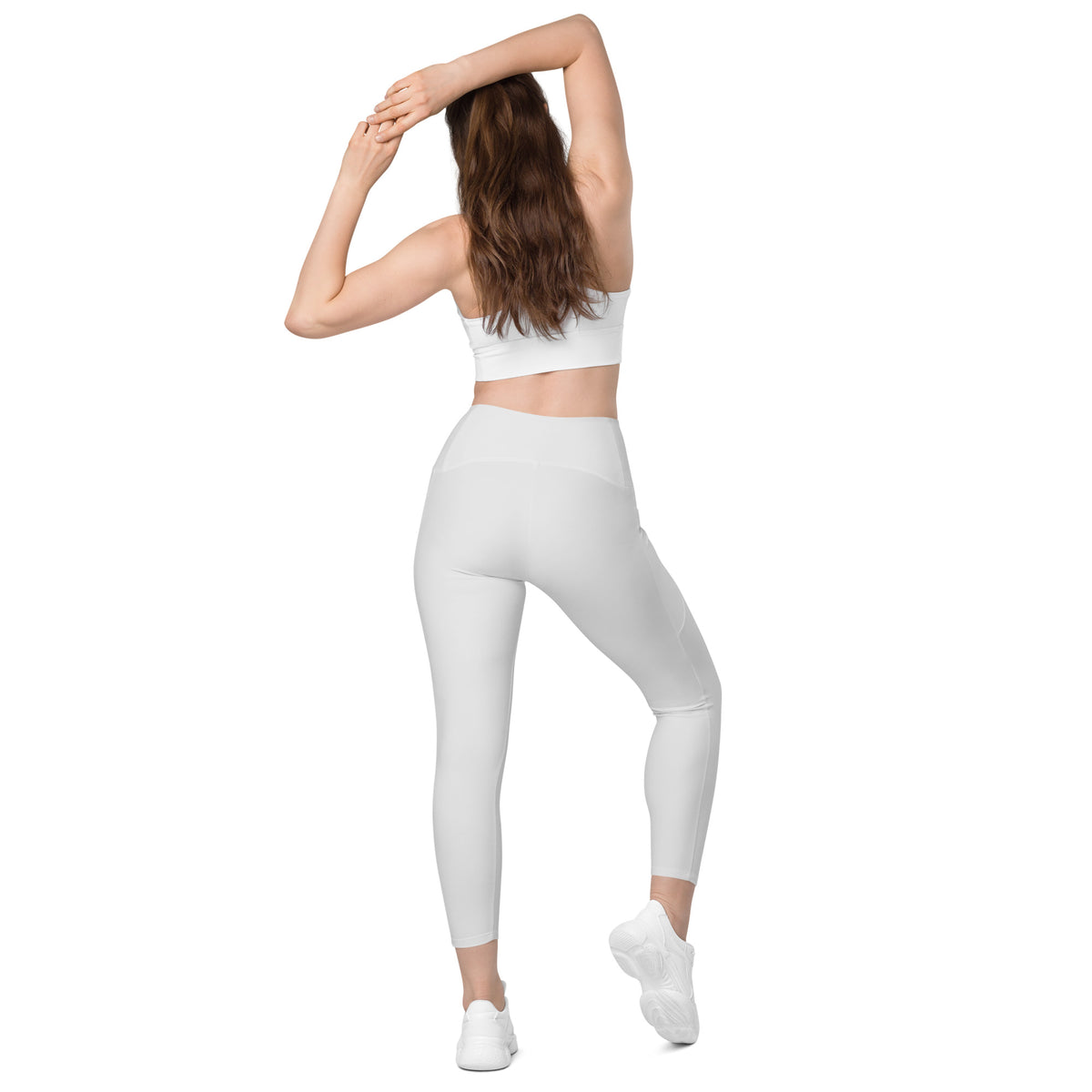 Whisper Gray Crossover Leggings with Pockets