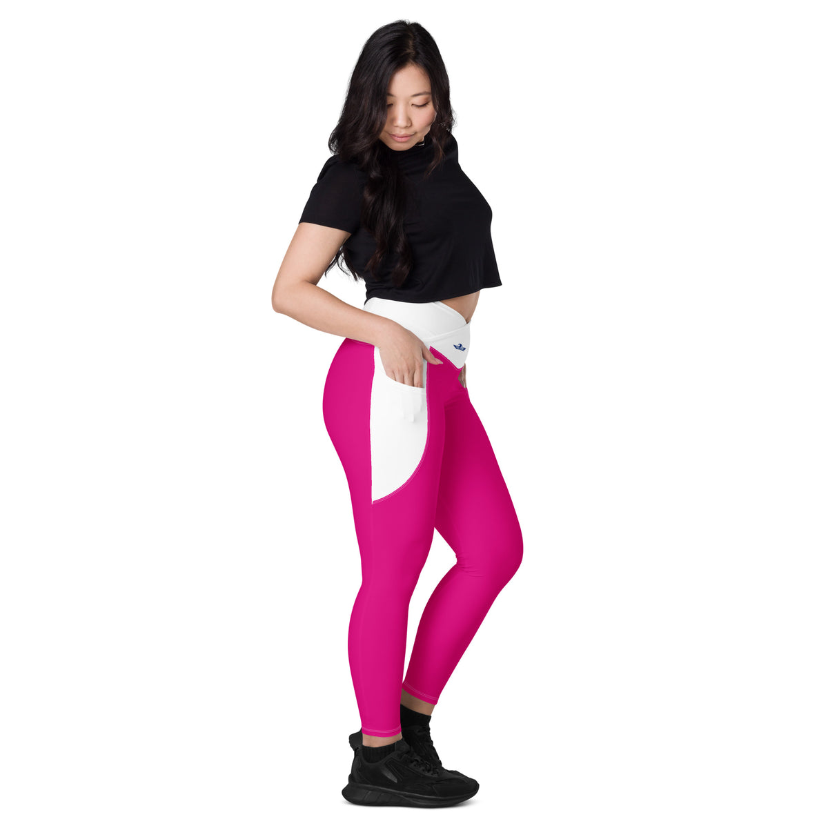 Medium Violet Red Crossover leggings with pockets