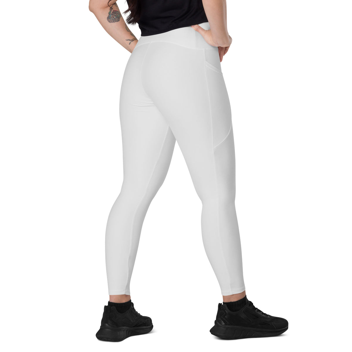 Whisper Gray Crossover Leggings with Pockets