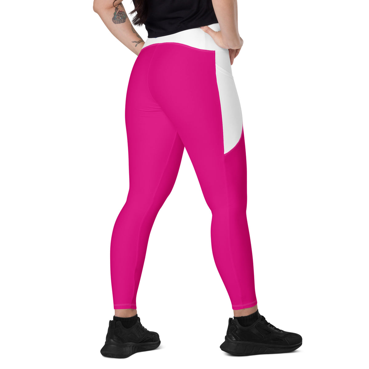 Medium Violet Red Crossover leggings with pockets