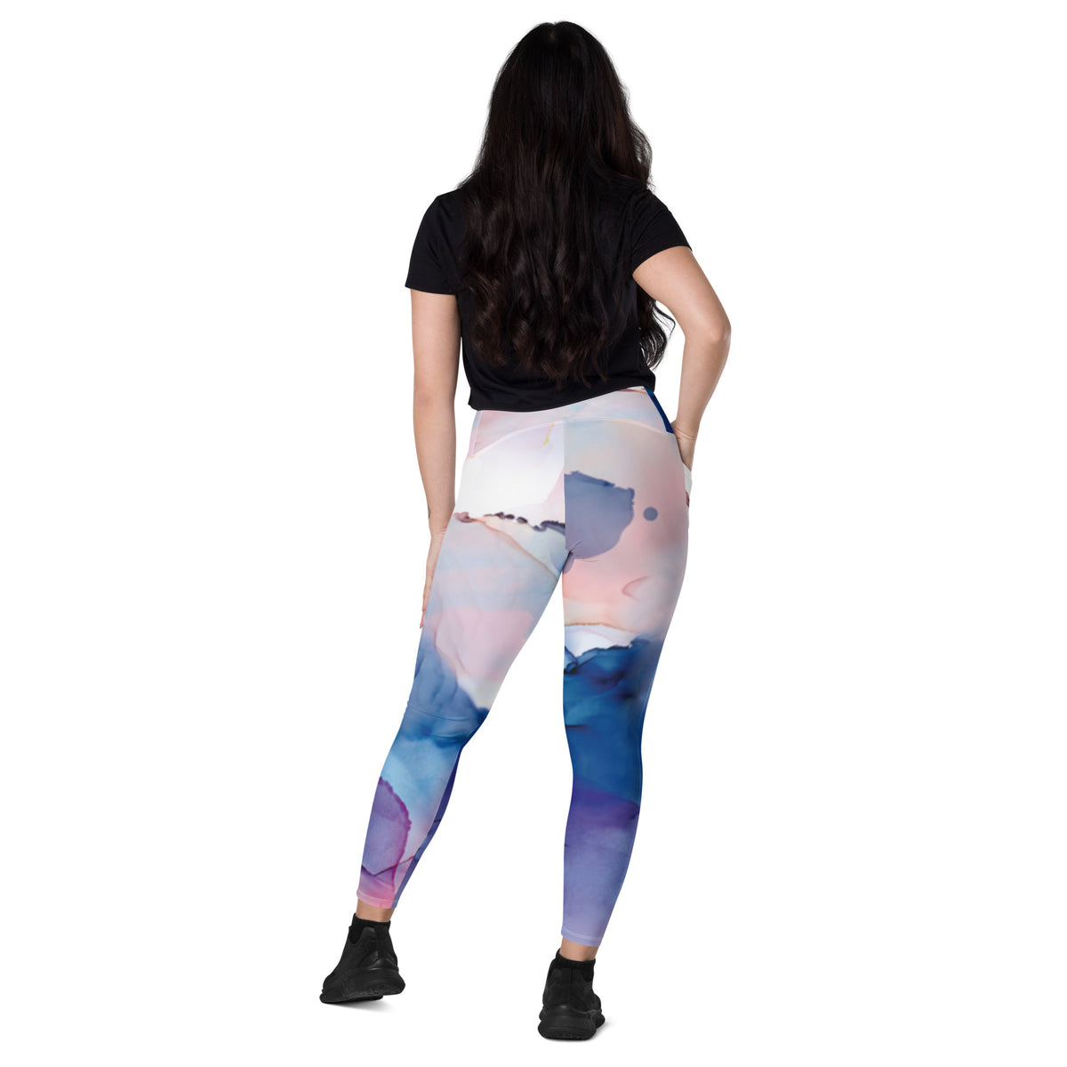 Blue & Pink Clouds Leggings with Pockets