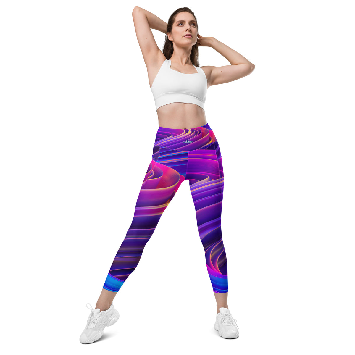 Purple Psychedelic Leggings with Pockets