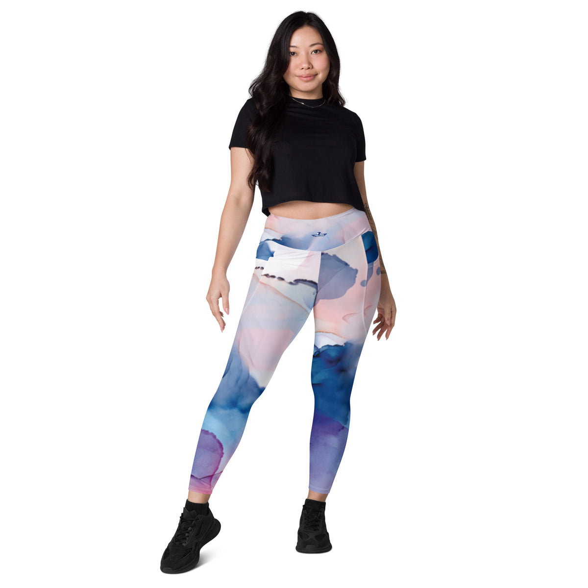 Blue & Pink Clouds Leggings with Pockets