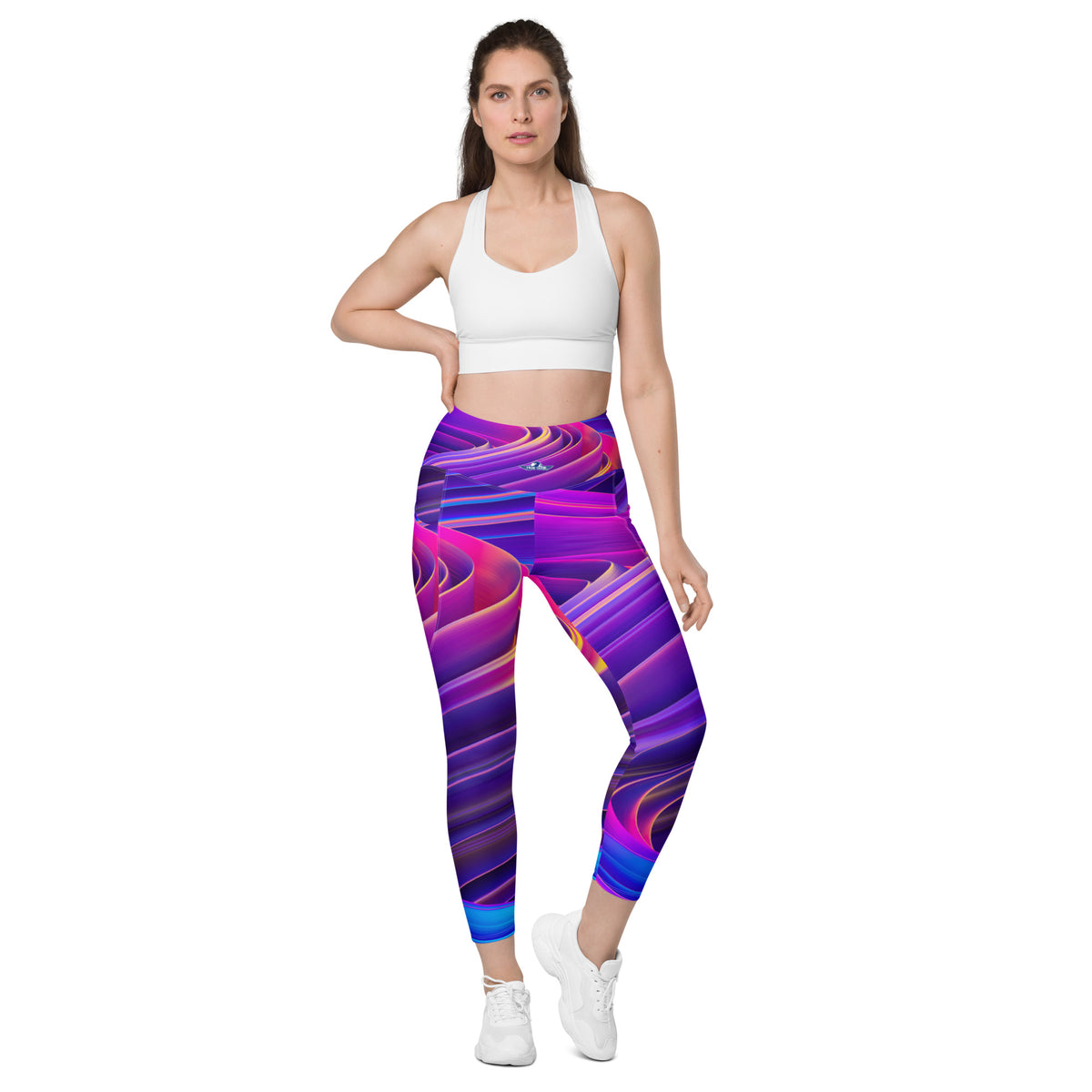 Purple Psychedelic Leggings with Pockets