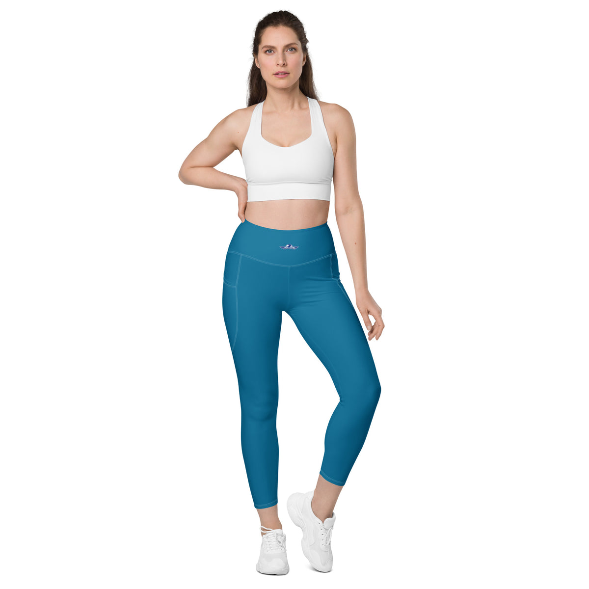 Cerulean Blue Leggings with Pockets
