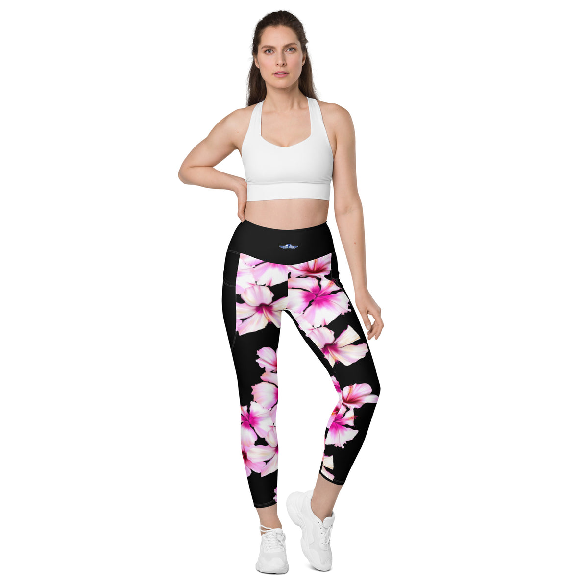 Hibiscus Blooms Leggings with Pockets