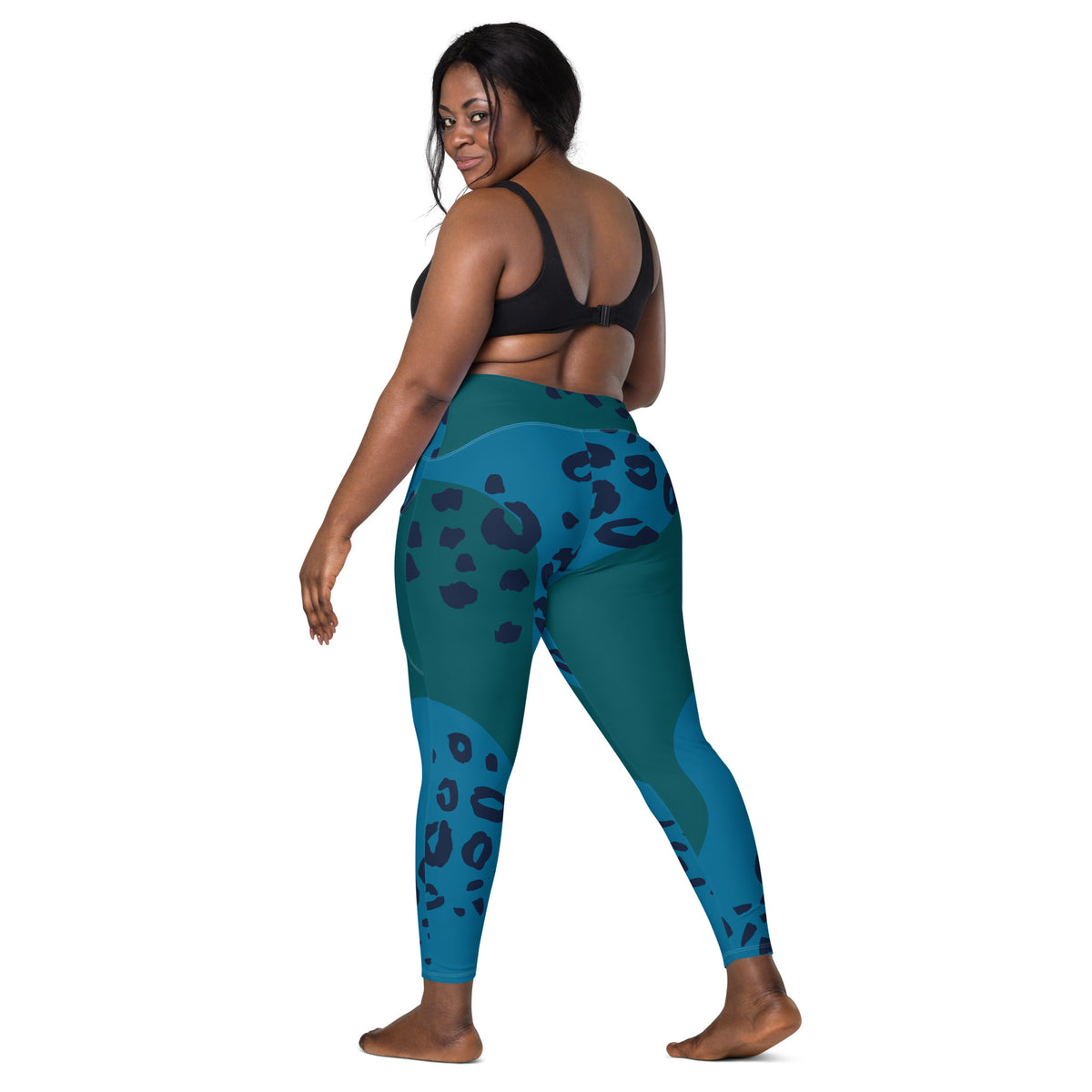 Blue Spotted Clouds Leggings with Pockets