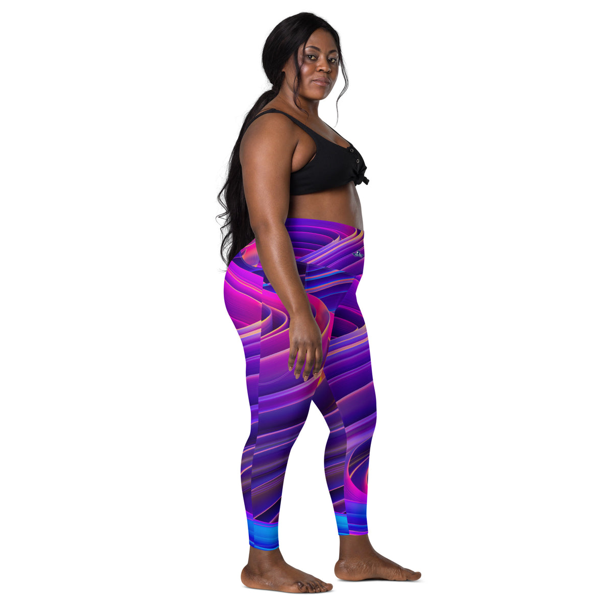 Purple Psychedelic Leggings with Pockets