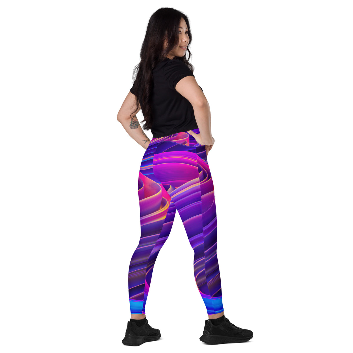 Purple Psychedelic Leggings with Pockets