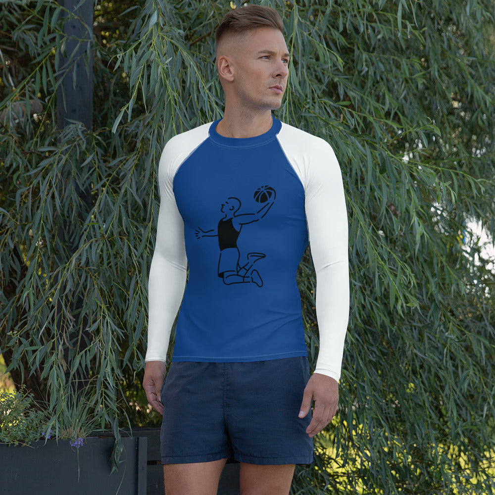 Men's Blue & White Basketball Rash Guard