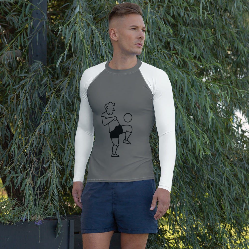 Men's Grey & White Soccer Rash Guard