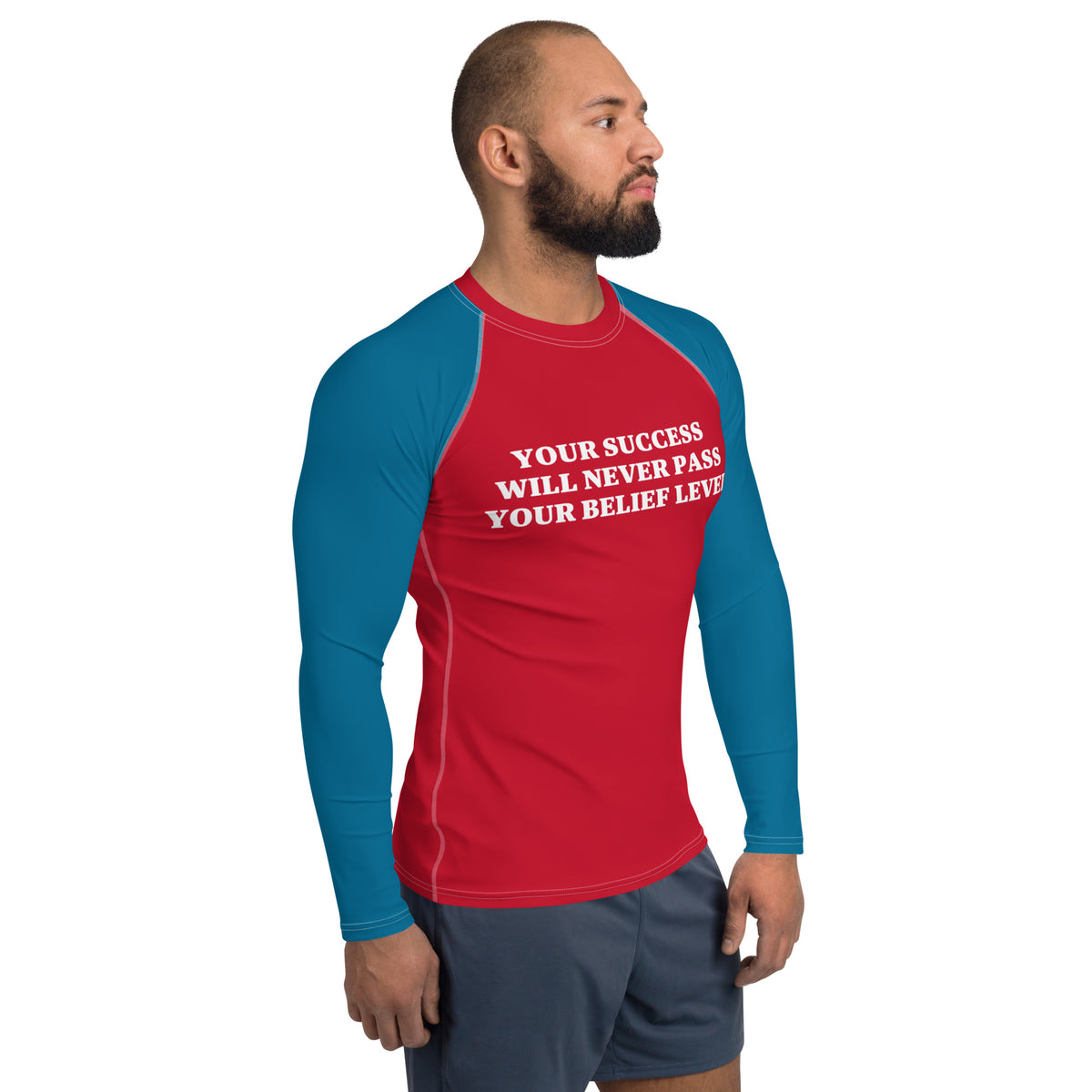 Blue & Red Men's Rash Guard