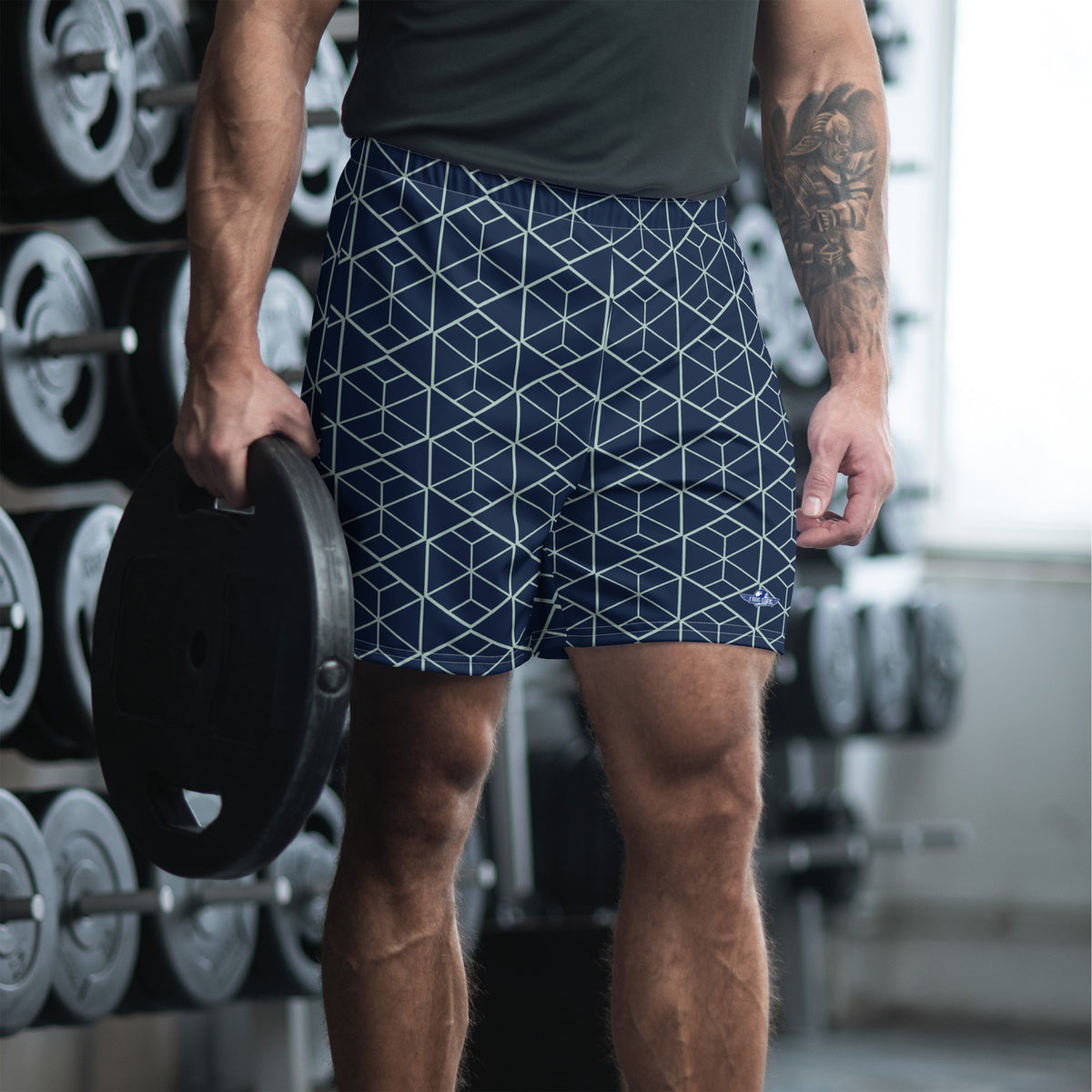 Geometric Men's Athletic Long Shorts