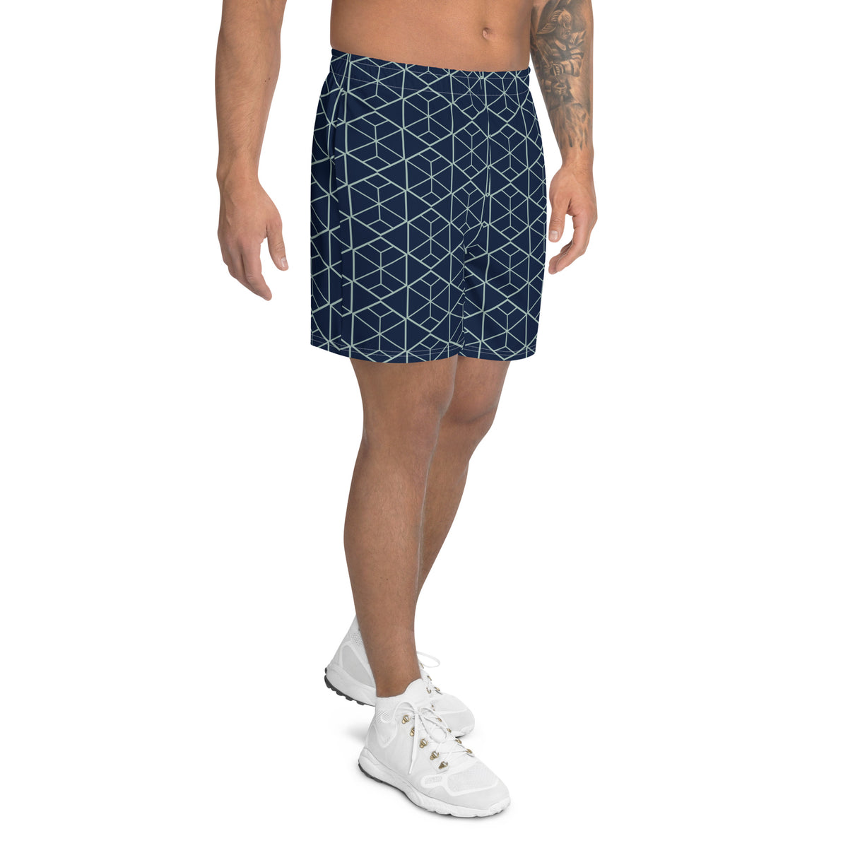 Geometric Men's Athletic Long Shorts