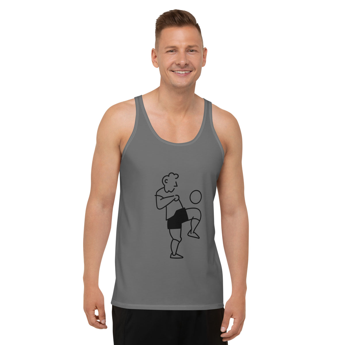 Grey Soccer Unisex Tank Top