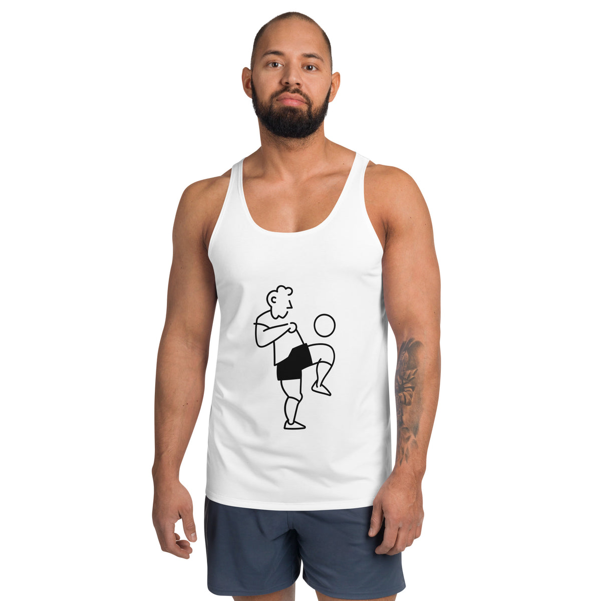 White Soccer Unisex Tank Top