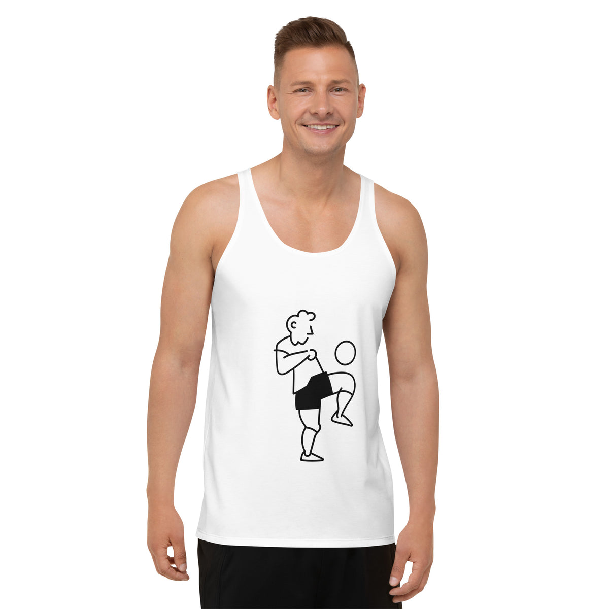 White Soccer Unisex Tank Top