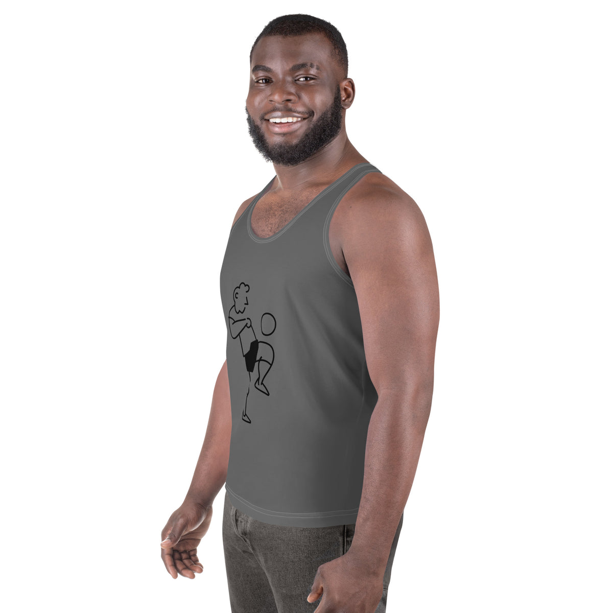 Grey Soccer Unisex Tank Top