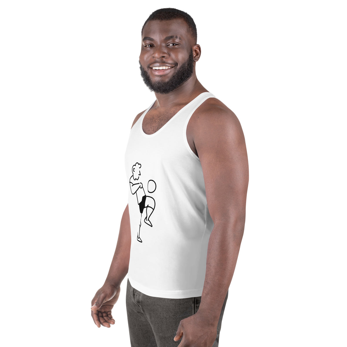 White Soccer Unisex Tank Top