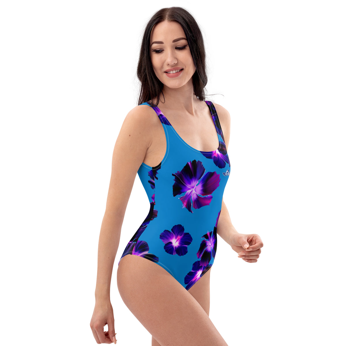 Purple Flowers One-Piece Swimsuit