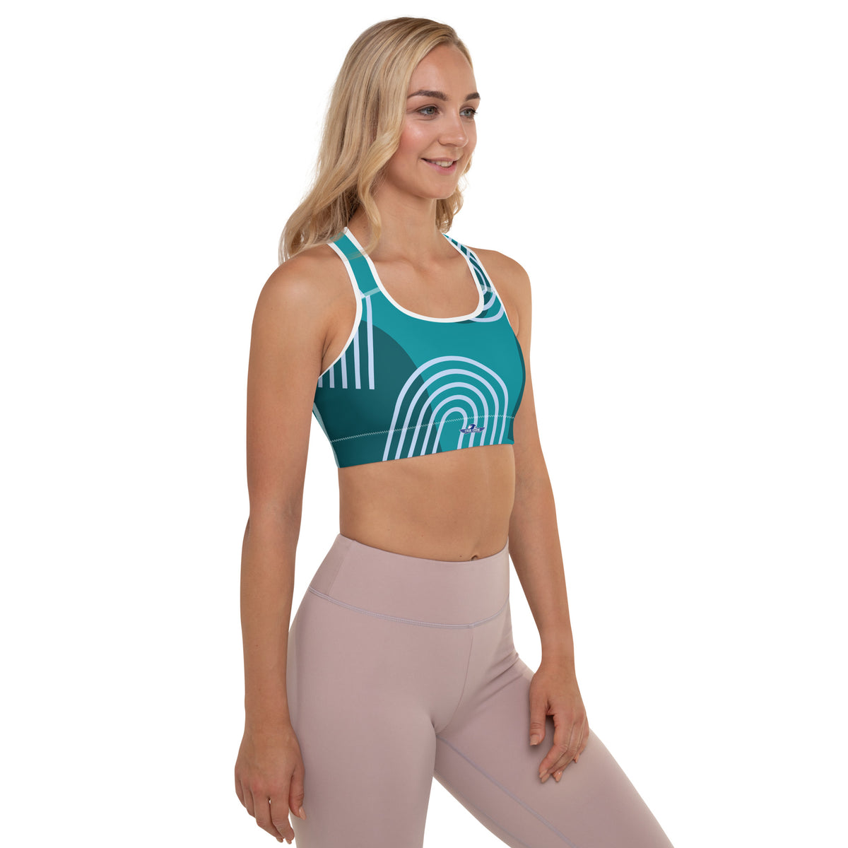TG Blue Abstract Padded Sports Bra