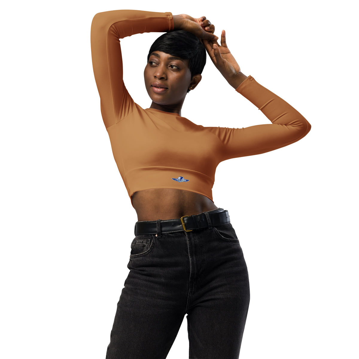 Nude Recycled Long-Sleeve Crop Top