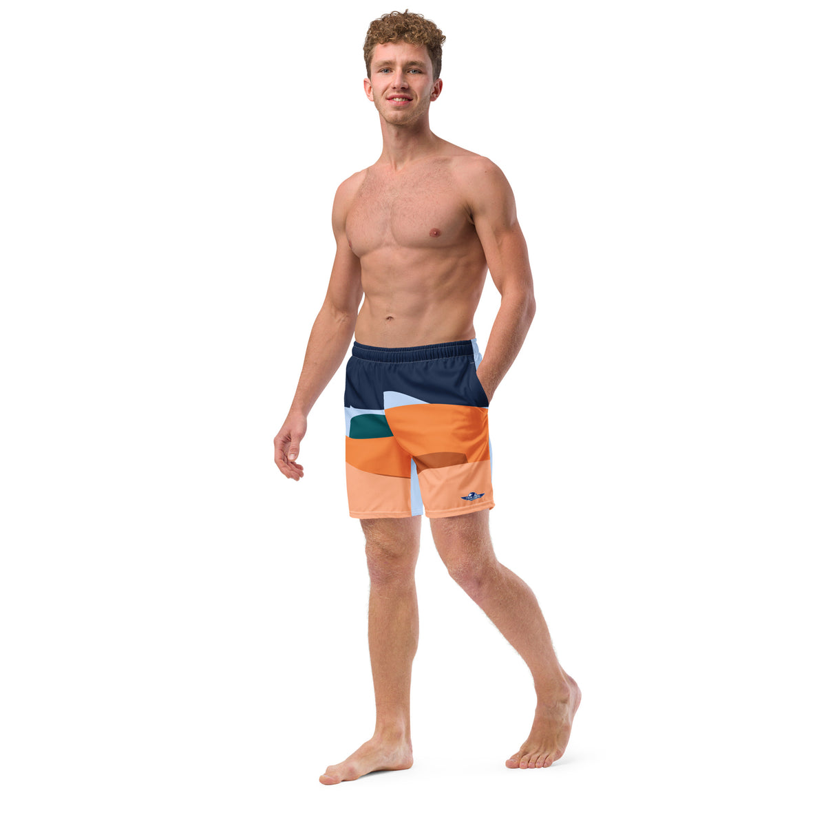 Hawke's Blue Abstract Men's swim trunks