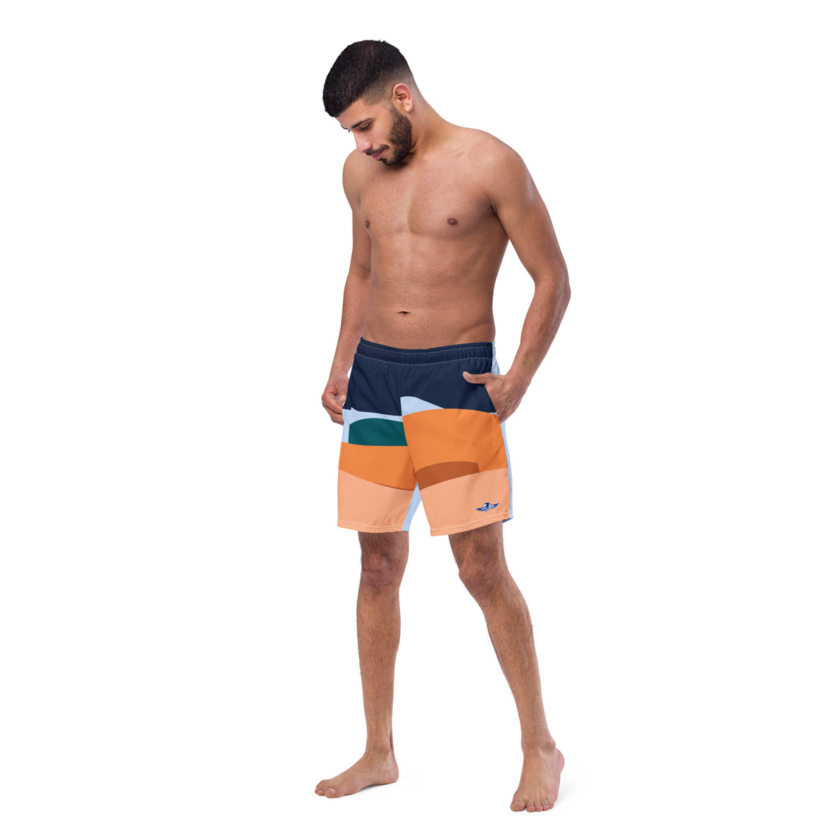 Hawke's Blue Abstract Men's swim trunks