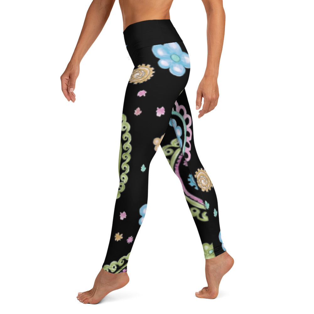 Colourful Blooms Yoga Leggings