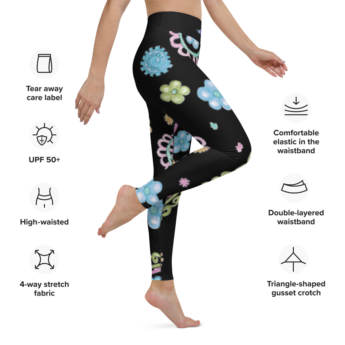 Colourful Blooms Yoga Leggings